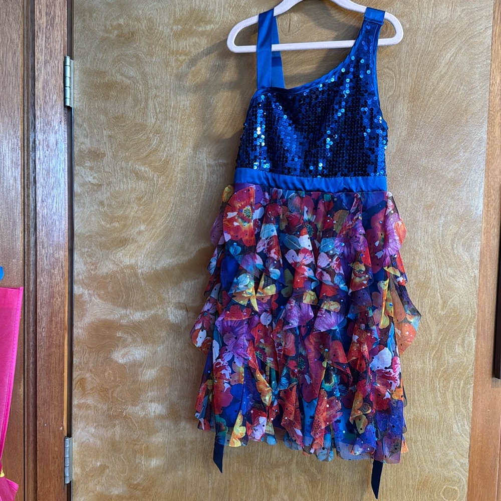 Justice ruffle and sequin dress size size 10